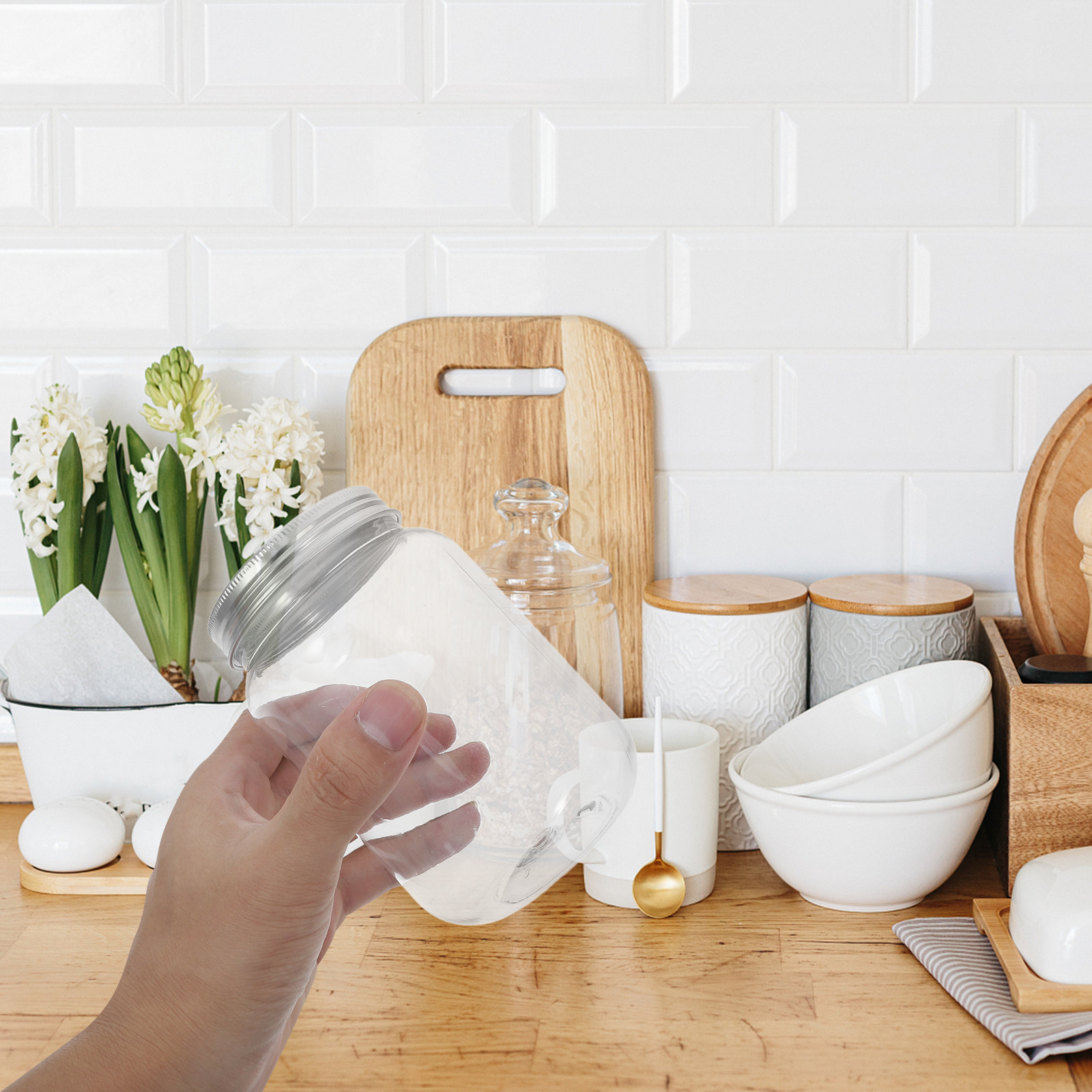 Food Storage Jars & Containers - Набор из 4 прозрачных пластиковых банок