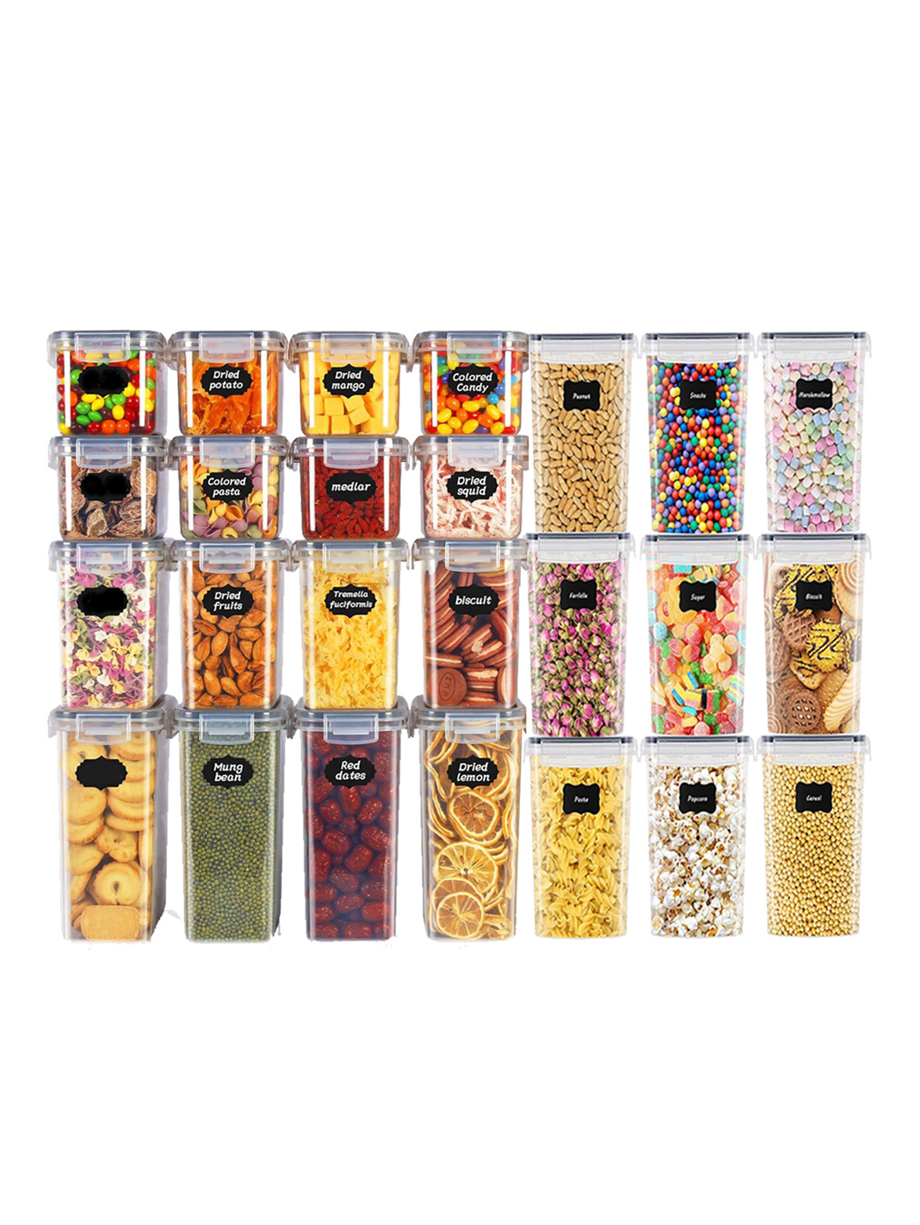Food Storage Jars & Containers - Набор из 48 герметичных контейнеров для
