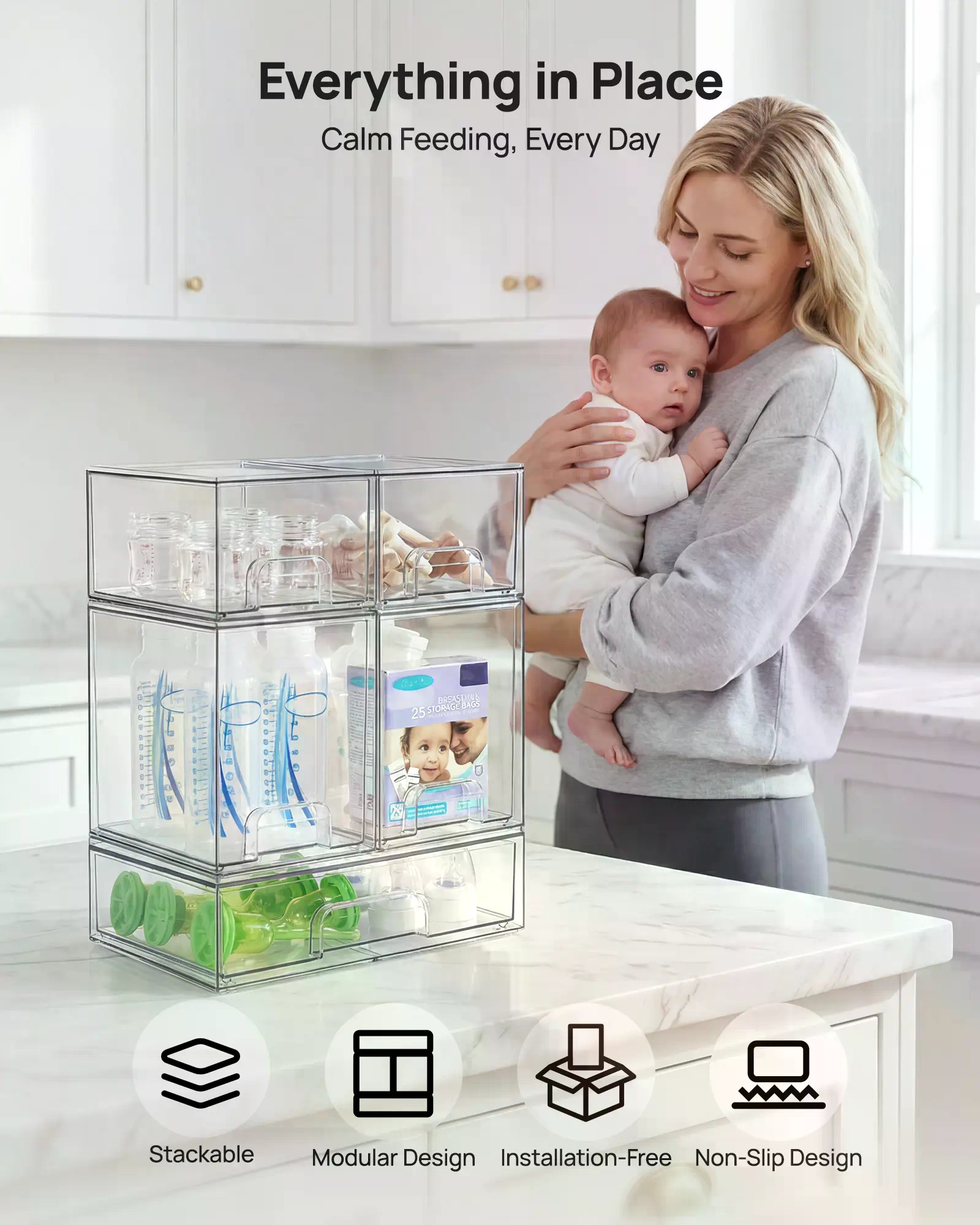 Набор из 5/8 штук: штабелируем – обзор и цена Stackable Pantry Bin