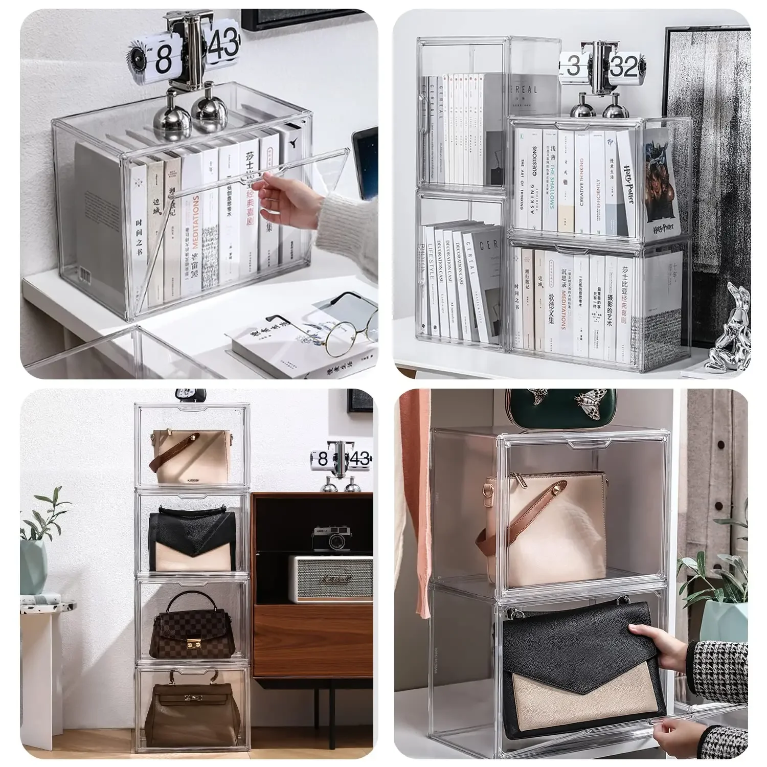 Прозрачный органайзер-витрина  – обзор и цена Stackable Pantry Bin